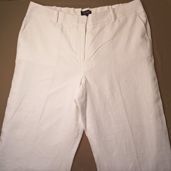 Talbots Linen Pants Size 18 High Rise Wide Leg White Color - Picture 3 of 10